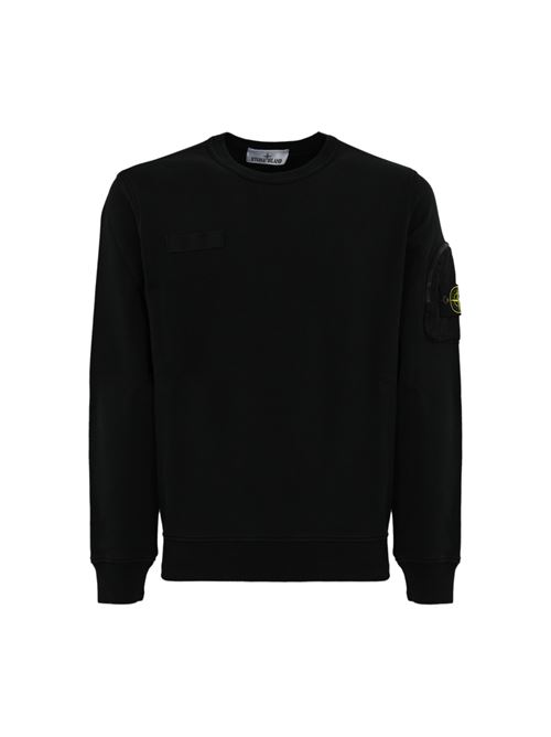 Felpa 6100003 in cotone black STONE ISLAND | 6100003S0123V0029